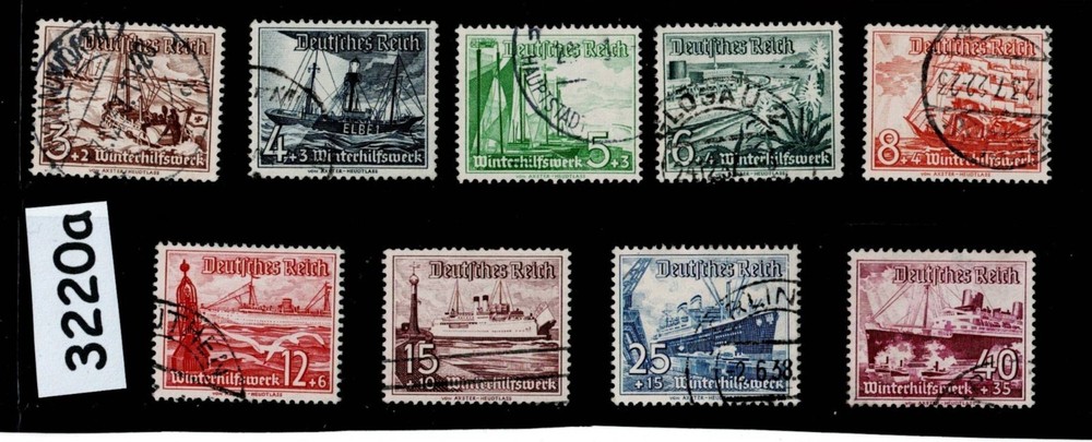 Used Stamp set B107-115 1937 Germany Third Reich Winter relief fund #3220a
