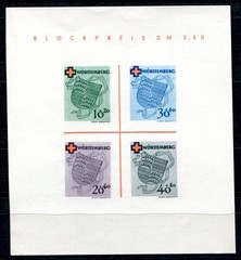 FRENCH ZONE WURTTEMBERG 1949 BLOCK 1 ** MINT IN PERFECT CONDITION (09584
