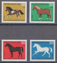 Germany 1969 MNH Mi 578-581 Sc B442-B445 Horses **
