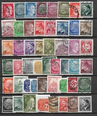 GERMANY 3rd REICH + Territory 1933-45 HITLER STAMP PACKET 50 DIFFERENT Mint Used
