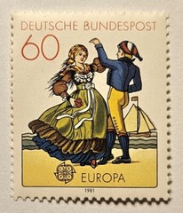 Germany 1981 EUROPA, Costumed Dancers, MINT, MNH, SC#1350, 60 Pfennig, Fast Ship