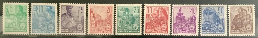DDR #Mi577A-Mi585A MNH CV€16.00 1957 Five-Year Plan [Perf 13×12½][330-338]
