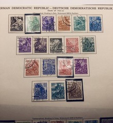 Germany Lot – 127 Stamps 1946-56 on Cut Album Pages – DDR, USSR, British US Zone