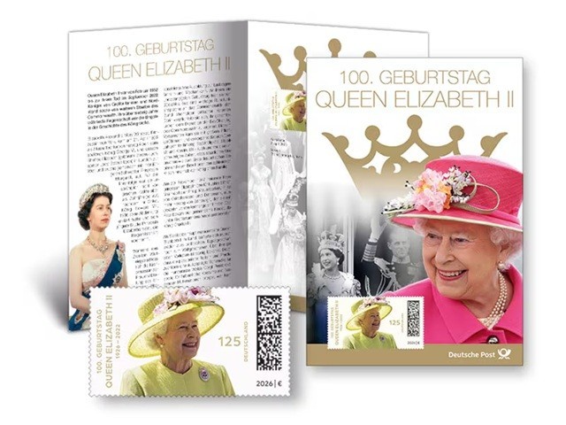 Germany 2026 Queen Elizabeth II’s 100th Birthday Publication w/Pair Berlin +MNH