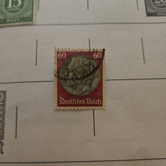 GERMAN STAMP RARE RED COLOUR 60 DEUTSCHES REICH COLOUR STAMP .
