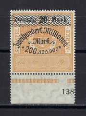 Germany Hyperinflation Stamp w/ overprint 1920s MNH