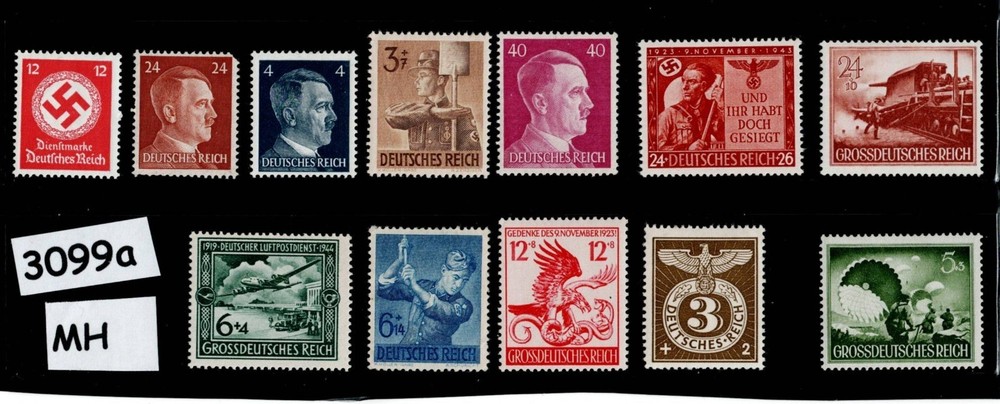 MH stamps Adolf Hitler & Regular postage Third Reich WWII era Germany #3099a