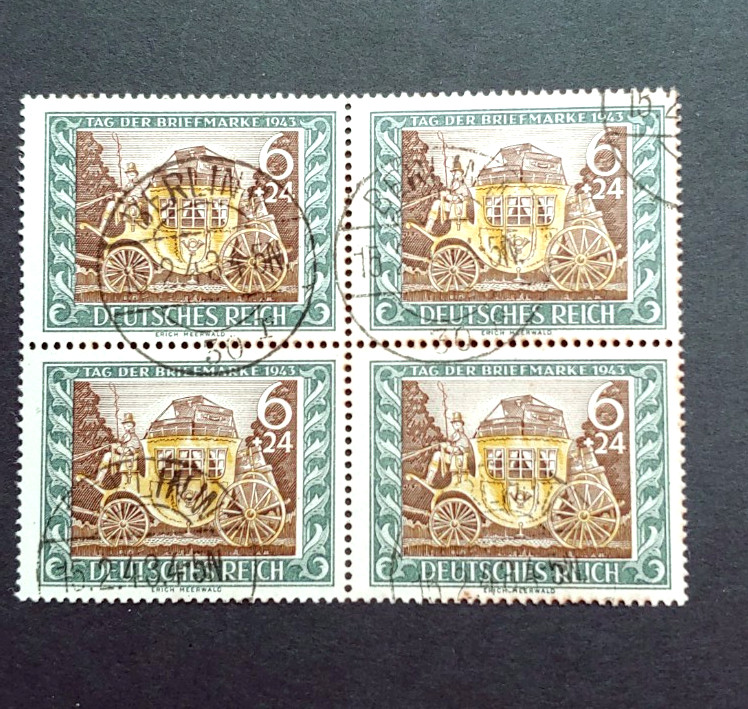 CLASSIC TAG DER BRIEFMARKEN 6+24 BLOCK OF 4 VF USED GERMANY DEUTSCHLAND K18