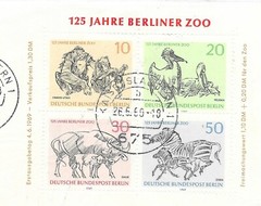 GERMANY BERLIN EXPRESS COVER 26/6/1969; SG MS B332 & 1490 125 ANNIV.BERLIN ZOO.