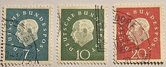 West Germany 1959, President Theodor Heuss, 3 Used Values, Sc-#783-5, FAST SHIP!