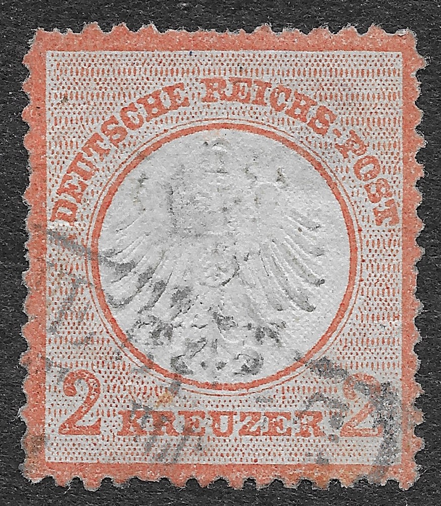 MMK Philately: Germany Scott #8 Used Thins 2 Kreuzer Small Shield Eagle SCV $160