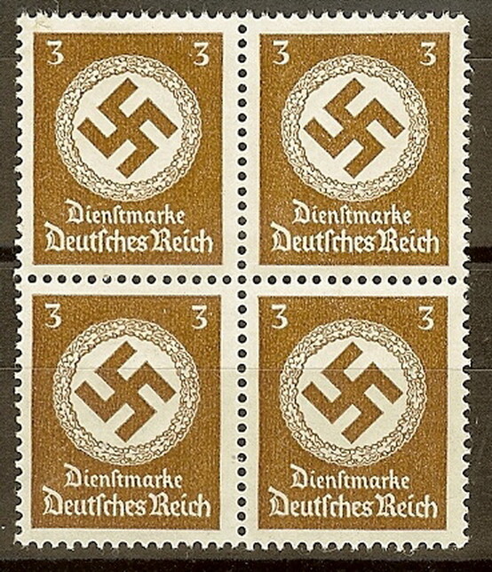 Stamp Germany Official Mi D166 Block 1942 WWII Fascism War War Era Dienst MNH