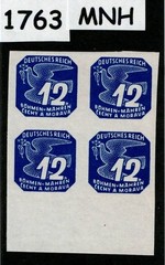 MNH stamp block Sc P16 Newspaper German Occupied Czechoslovakia WWII 1943 #1763