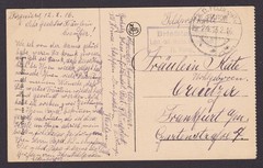 GERMANY 1916, Fieldpost card to Frankfurt, Saint-Quentin, France, WWI