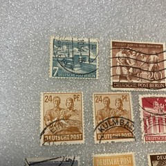 13 USED mixed varied Vtg. 1945-1955 Deutsche Post stamps; $1 Ships/A DEAL!