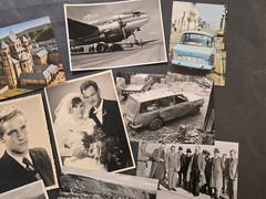 18pc German Postcard Photo Lot 1950s 60s Travel Cars Wedding Scenery RPPC