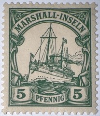 Travelstamps: 1901 GERMANY MARSHALL ISLANDS SC#14 Kaiser’s Yacht Mint UnWmk