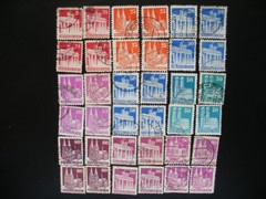 Germany 1948-51- Buildings-21 Different Issues x 4, Total 84 Stamps Used