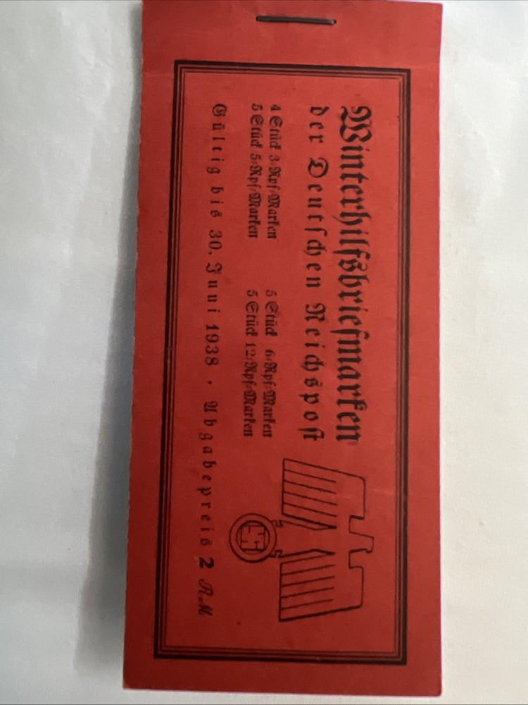 1937-1938 German Reich Winter Relief Stamp Booklet Complete Mint WWII Era