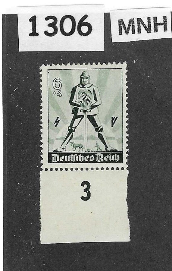 MNH stamp Sc B171 Hitler Swastika Germany 1940 Aryan Warrior May day #1306
