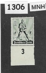 MNH stamp Sc B171 Hitler Swastika Germany 1940 Aryan Warrior May day #1306