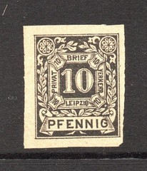 Germany 1890s Leipzig 10p Local Verkher Black (Proof?) MNG – S60838