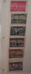 1945 Laments On Warsaw Polska 6 Mint Issues Zolty Stamps + 1 Peruvian
