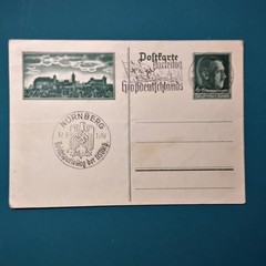 German THIRD REICH post card / with stamp 1938 Nurnberg WW2 World War II