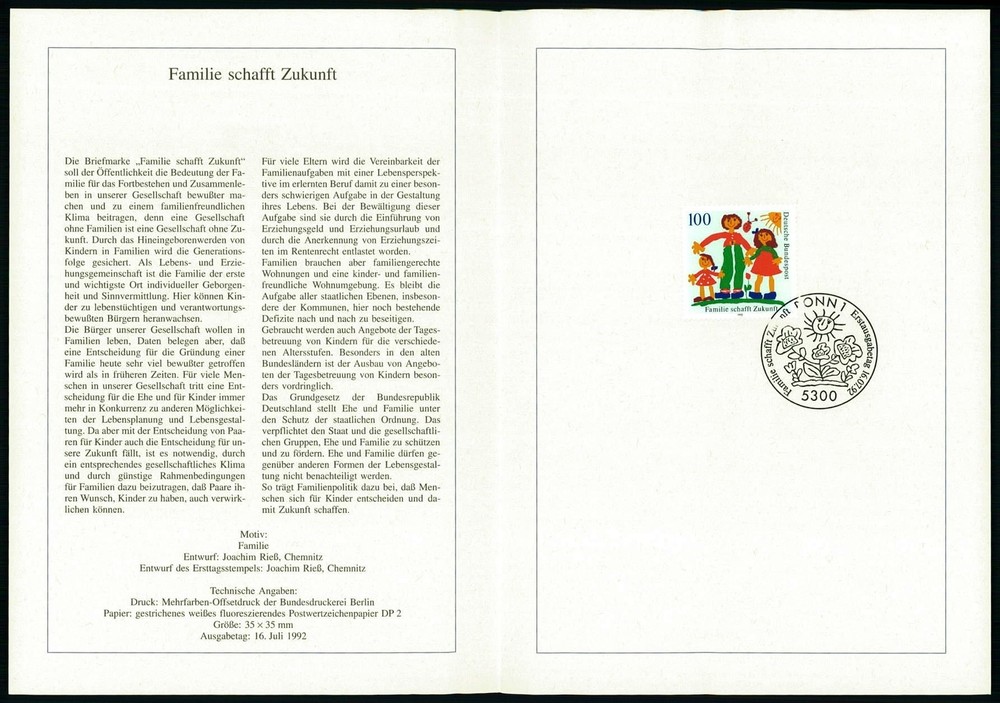 GERMANY FOLDER 1992/27 FAMILIE KINDER KIND CHILDREN