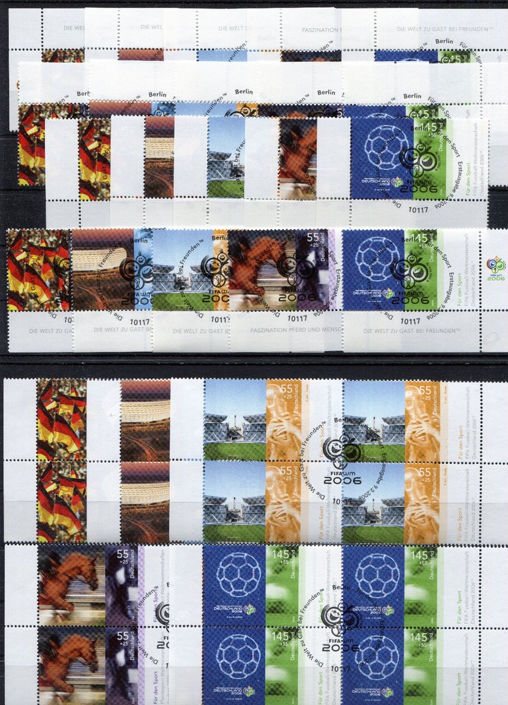 Lot 2517-2521 Corner Margin Stamped Full Cancel ESST Sport Berlin 2006 Used