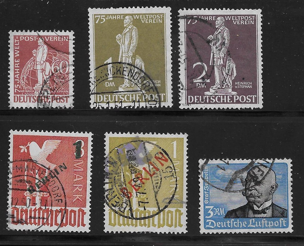 GERMANY BERLIN 1948 HIGH VALUES USED Sc. 9N17, 9N39-9N41