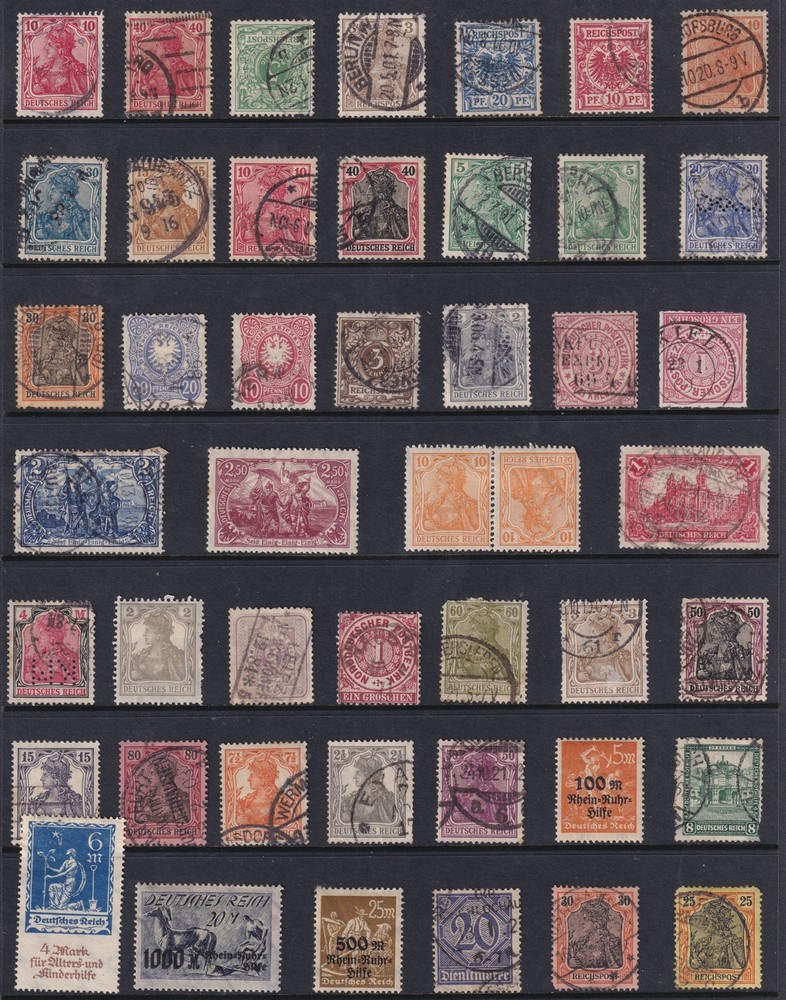 Lot Stamp Germany Reich WWI Selection Germania Mixed F