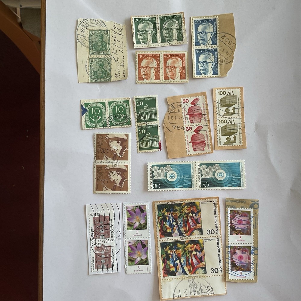 28 Germany stamps in 14 pairs~1951-2015~Accident prevention~flowers~water~Macke