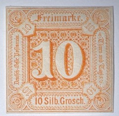 Travelstamps: German States – Thurn & Taxis 1859-64 Sc#14, MOGLH, 10silb.grosch