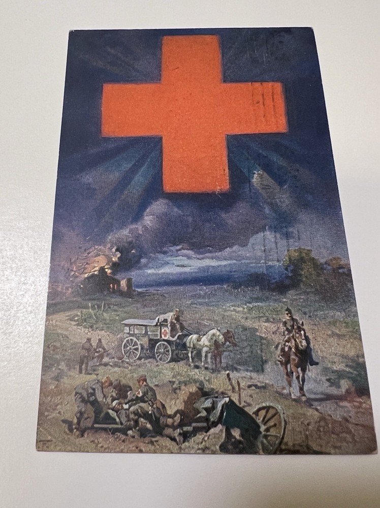 1916 Amberg Germany Picture Postcard Cover To Furth Red Cross On War