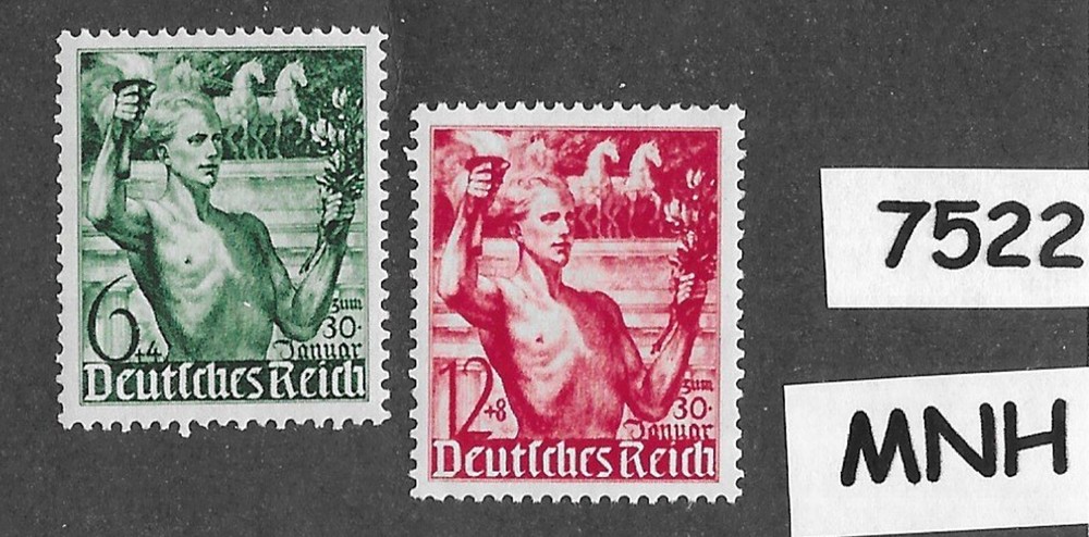 #7522 MNH stamp set B116-B117 1938 Third Reich era Germany Assumption of power