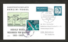1962 GERMANY rocket mail card – DRG, NEBEL, VON BRAUN – EZ 47C2