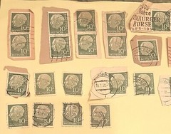 28 GERMANY Vintage STAMP Lot Deutsche Bundespost 10 HEUSS Federal Republic 1954