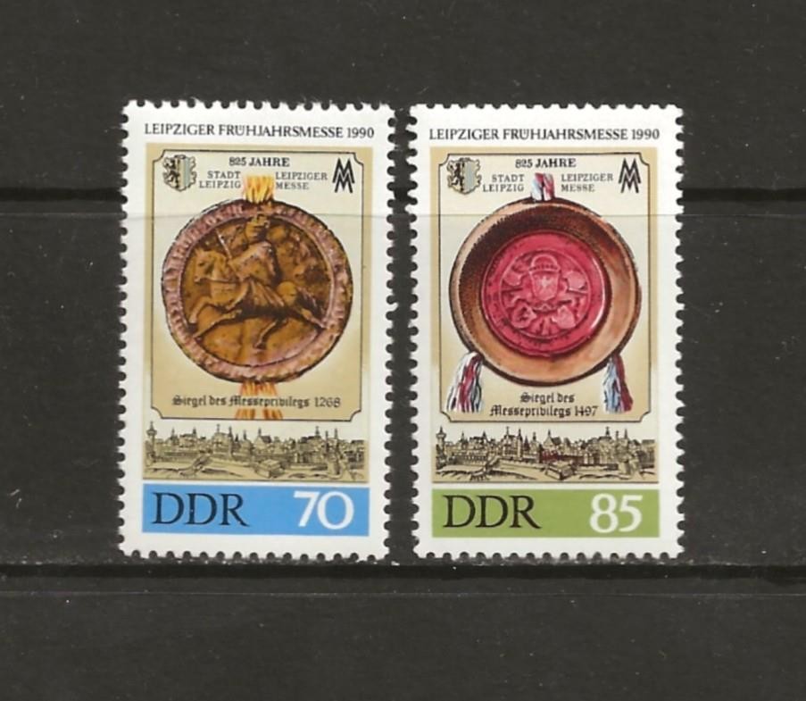 GERMANY DDR – 1990 MNH LEIPZIG SPRING FAIR COMPLETE SET – SCOTT 2804-2805 – S473