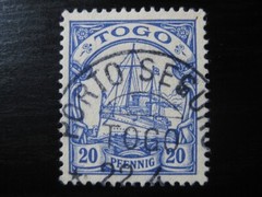 TOGO GERMAN COLONY Mi. #10 used Kaiser Yacht stamp w/ „Porto Seguro“ cancel!