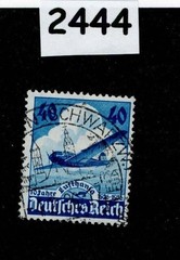 Used stamp Sc 469 Third Reich Germany Lufthansa Air service Airplane #9206