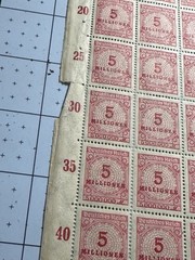 Germany 1923 SC 285 Sheet 5 Millionen Mark Hyperinflation MNH