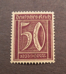 Scott#167, 1922, 50, pf. , Numeral German Stamp, MNHOG