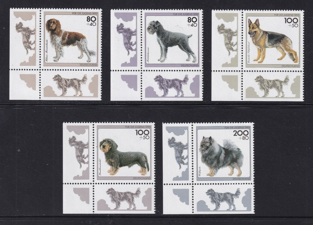 GERMANY 1995 Youth Welfare Dogs set of 5 SG 2640-2644 MNH/** (CV £11)