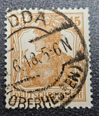 Stamp Germany Reich Germania 15 Pfennig 1918 Mi. Nr. 100 [🇩🇪39626-18]