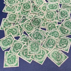 GERMANY 1950’s LOT OF 75 POSTHORN STAMPS, INVESTOR LOT