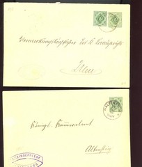 germany wurttemberg six postal stationery dienst 1895 1896 z