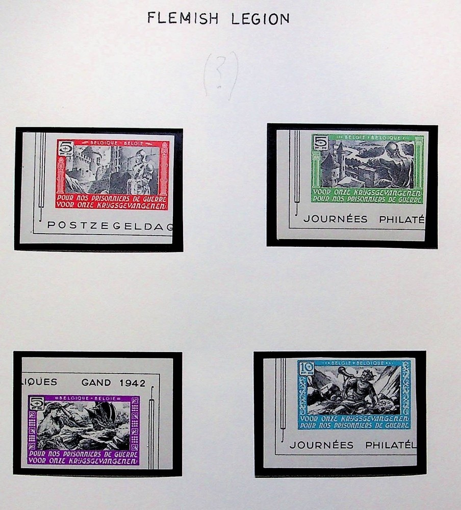 GERMAN AREA – FLEMISH LEGION Mi I-IV NH IMPERF OF 1941 – WORLD WAR II – (FMJ25)