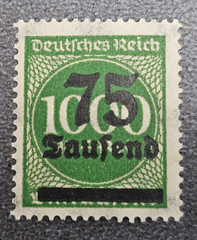 Stamp Germany Reich FREIMARKE 75 000 Mark 1923 Mi. Nr. 288 [🇩🇪39276]