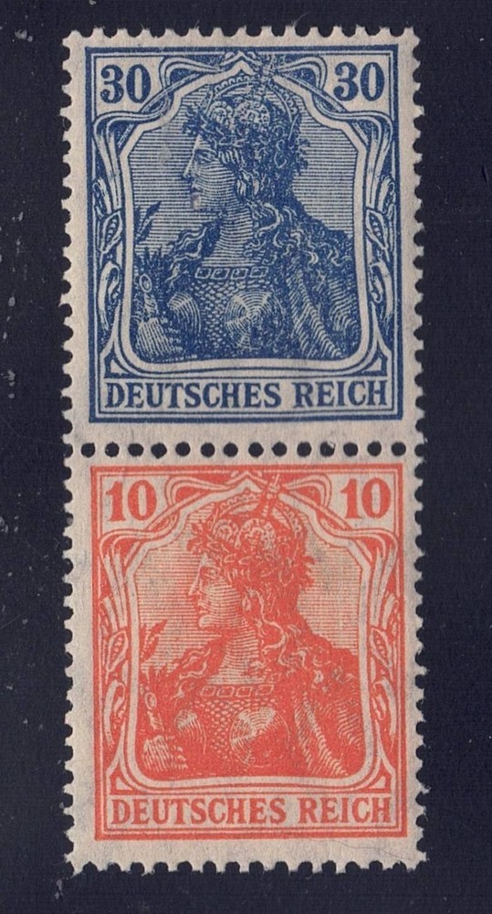 Germany – 1921 Zd-MiNr. S17, 30pf+10pf Germania, se-tenant pair, MNH